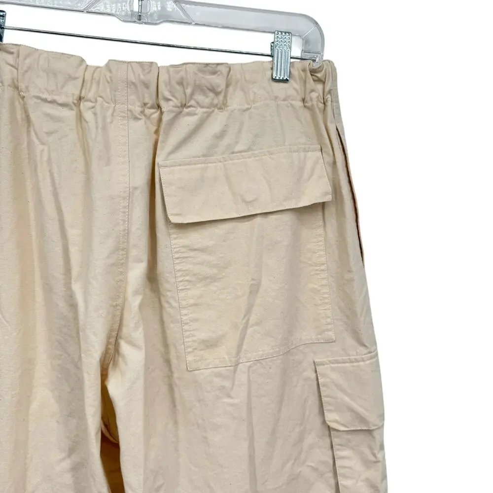 Jil Sander Cargo Pants 100% Cotton Women's IT 40 US 8 Cream Travel Quiet Luxury